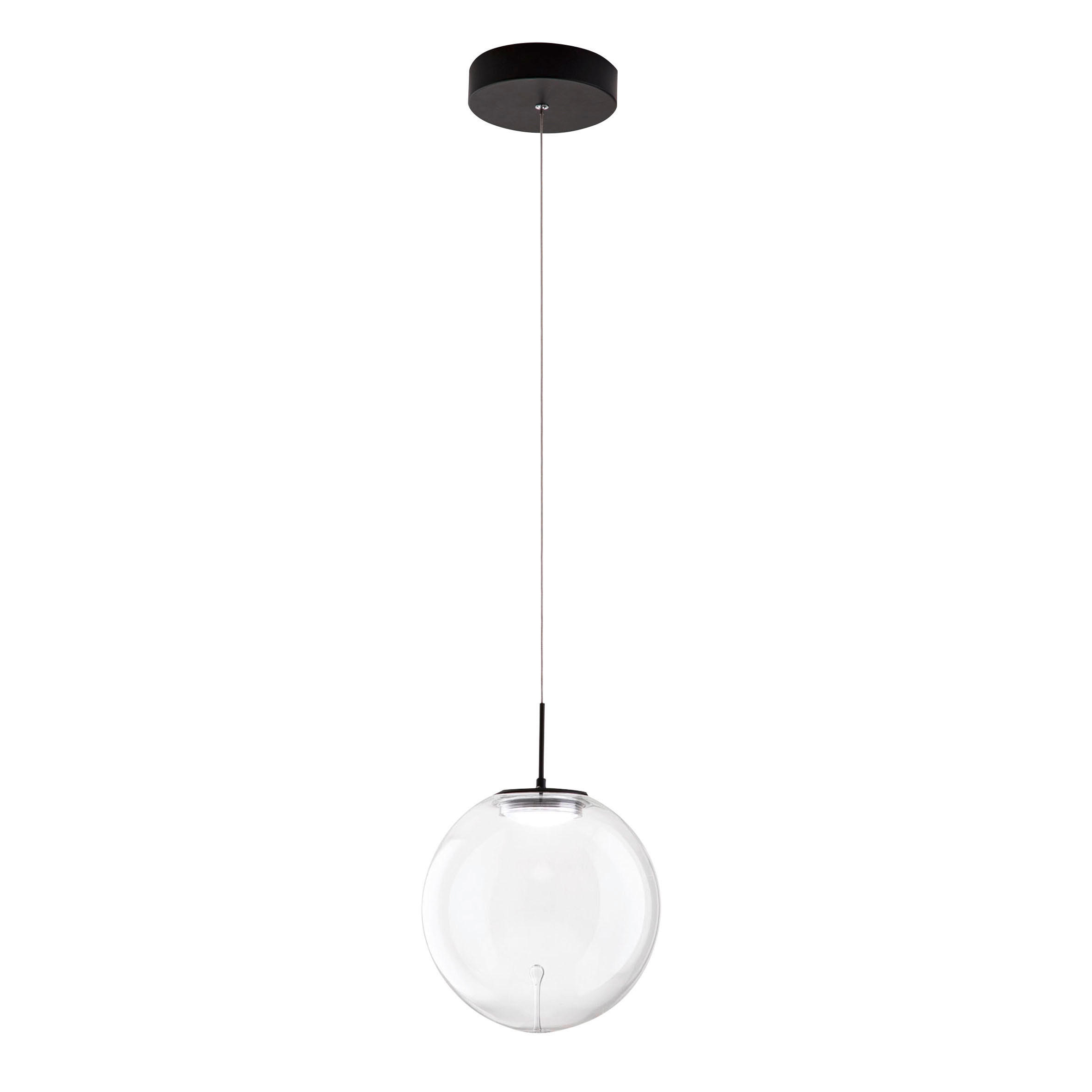 LED-HÄNGELEUCHTE 25/200 cm  - Transparent, Design, Glas/Metall (25/200cm)