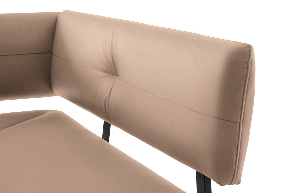 ECKBANK 205/165 cm  in Schwarz, Beige  - Beige/Schwarz, MODERN, Textil/Metall (205/165cm) - Cantus