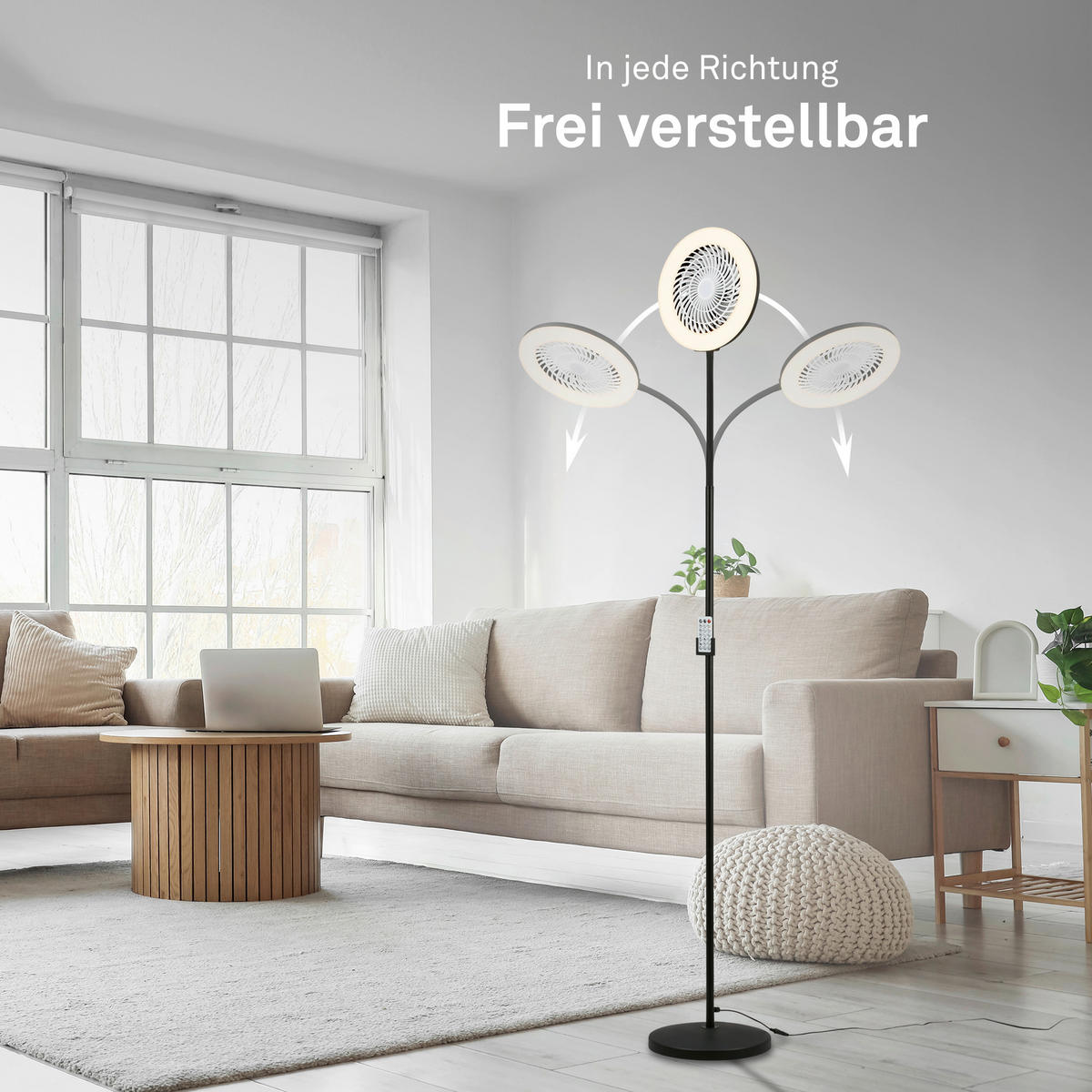 STOJANOVÝ VENTILÁTOR - čierna, Design, kov/plast (28/1850cm)