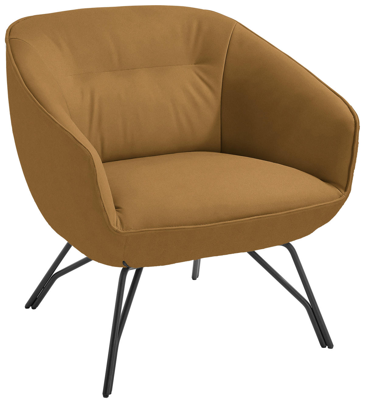 COCKTAILSESSEL - Currygelb/Anthrazit, Design, Leder/Metall (76/80/73cm) - Joop!