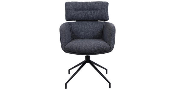 ARMLEHNSTUHL  in Eisen Webstoff  - Eichefarben/Dunkelgrau, Design, Holz/Textil (62/92/66cm) - Dieter Knoll