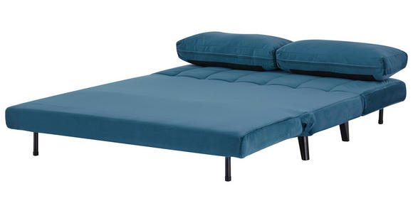SCHLAFSOFA Samt Dunkelblau - Schwarz/Dunkelblau, Design, Holz/Textil (143/82/91cm) - Carryhome
