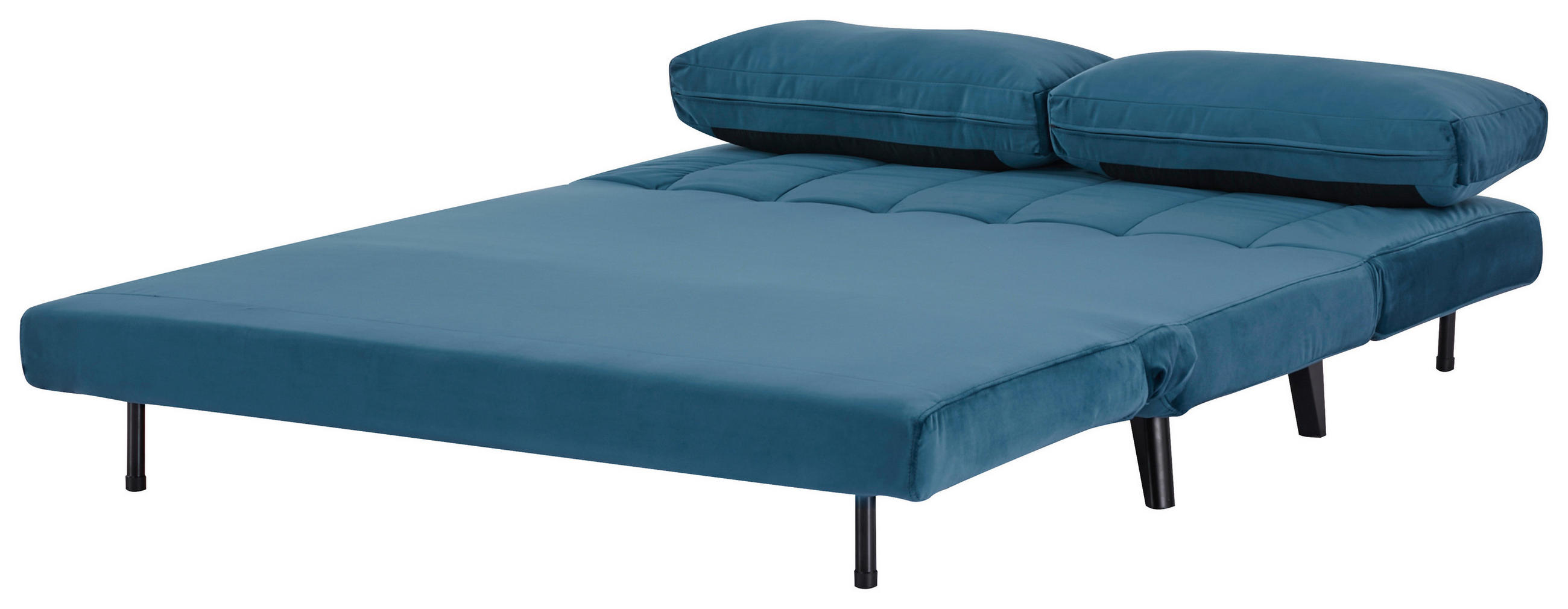 SCHLAFSOFA Samt Dunkelblau  - Schwarz/Dunkelblau, Design, Holz/Textil (143/82/91cm) - Carryhome