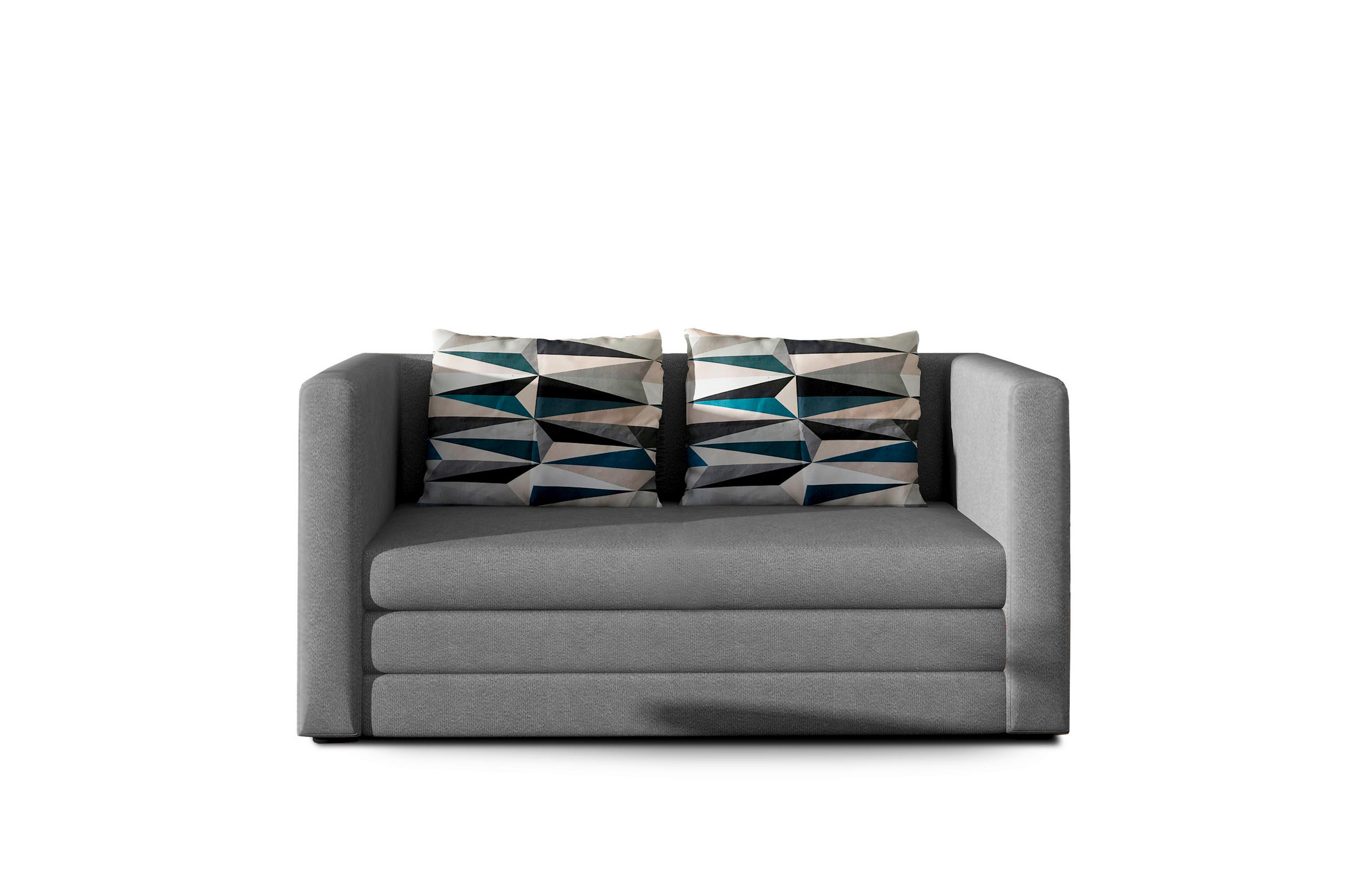SCHLAFSOFA in Mikrovelours Blaugrau  - Blaugrau/Schwarz, Design, Kunststoff/Textil (132/62/70cm) - MID.YOU