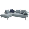 ECKSOFA Fino in Chenille Hellblau  224/305 cm  - Schwarz/Hellblau, Design, Textil/Metall (224/305cm) - Dieter Knoll