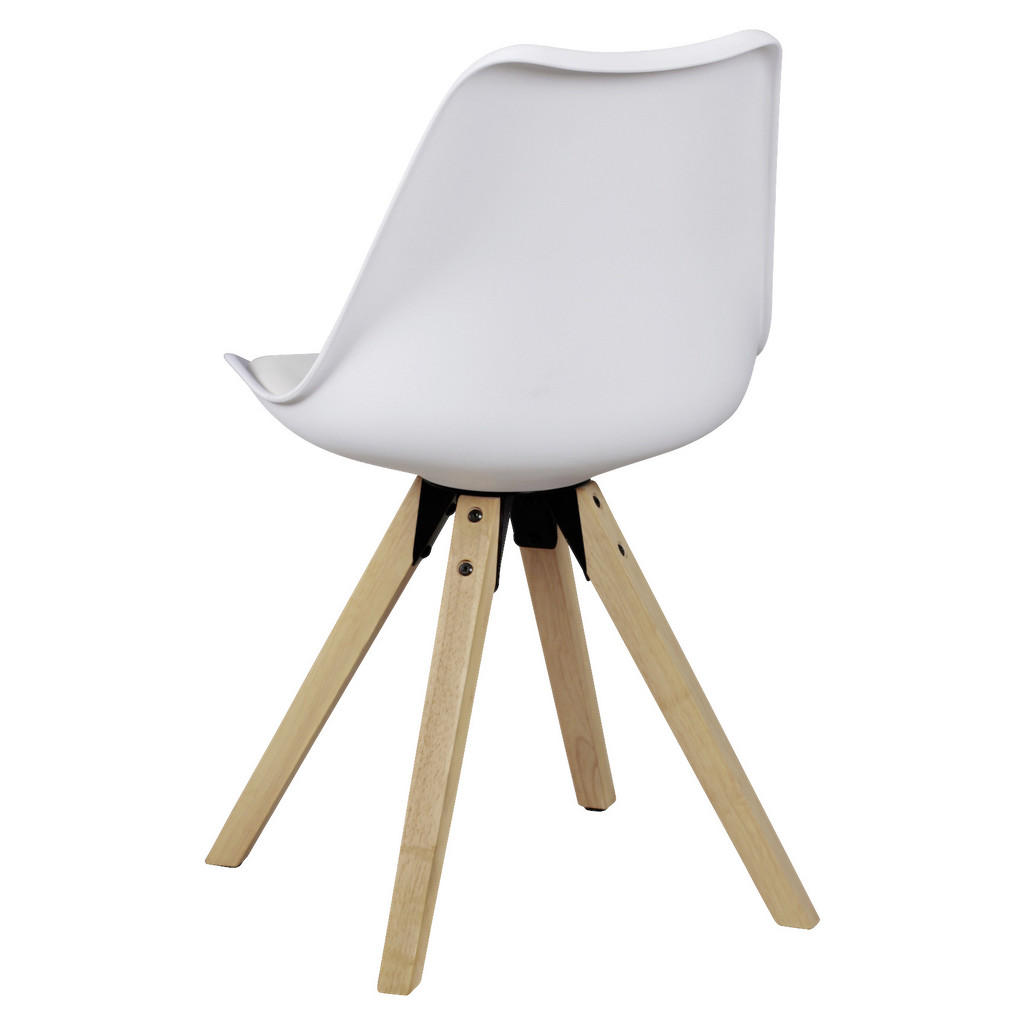 Thumbnail - Mid.you Stuhl-Set, Weiß, Holz, Kunststoff, Textil, Kautschukholz, massiv, konisch, 48x89x48 cm, Esszimmer, Stühle, Esszi...