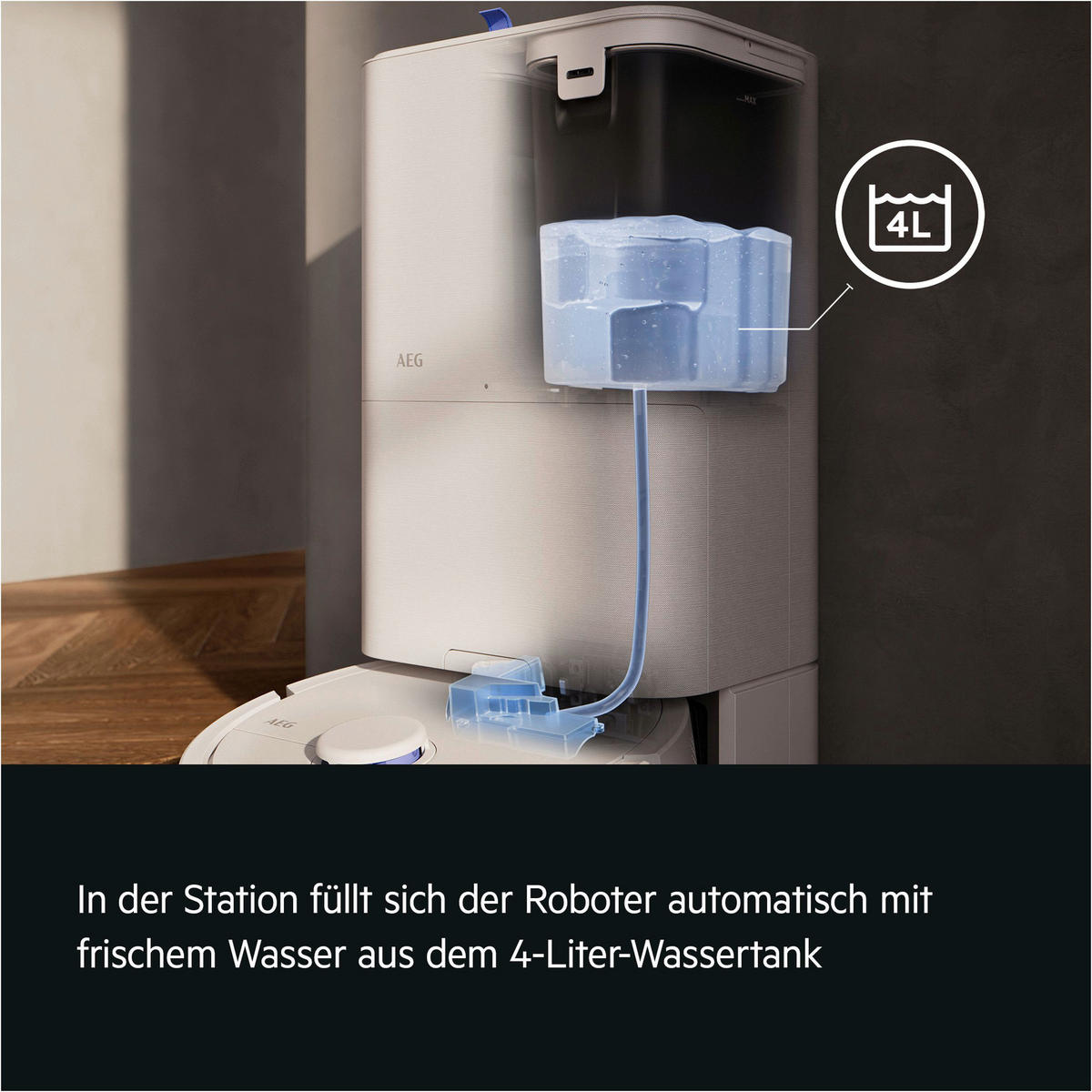 STAUBSAUGERROBOTER AR81UW3SW All-in-One-Station  - Weiß, Basics, Kunststoff (35/60/48cm) - AEG