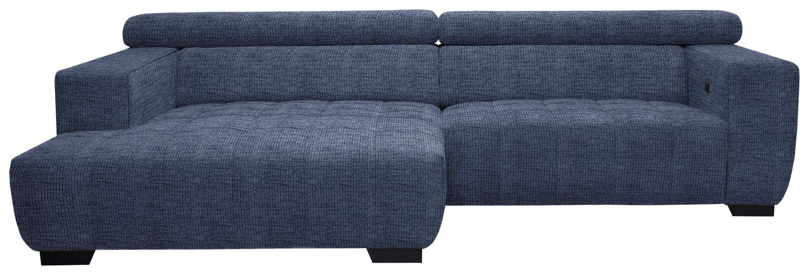 ECKSOFA in Webstoff Dunkelblau  - Schwarz/Dunkelblau, Konventionell, Textil/Metall (182/279cm) - Hom`in