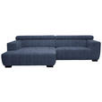 ECKSOFA in Webstoff Dunkelblau  182/279 cm  - Schwarz/Dunkelblau, KONVENTIONELL, Textil/Metall (182/279cm) - Hom`in