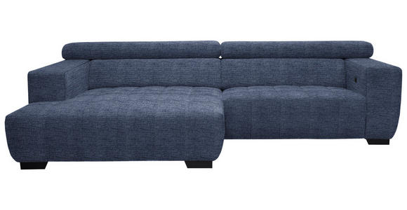 ECKSOFA in Webstoff Dunkelblau  182/279 cm  - Schwarz/Dunkelblau, KONVENTIONELL, Textil/Metall (182/279cm) - Hom`in