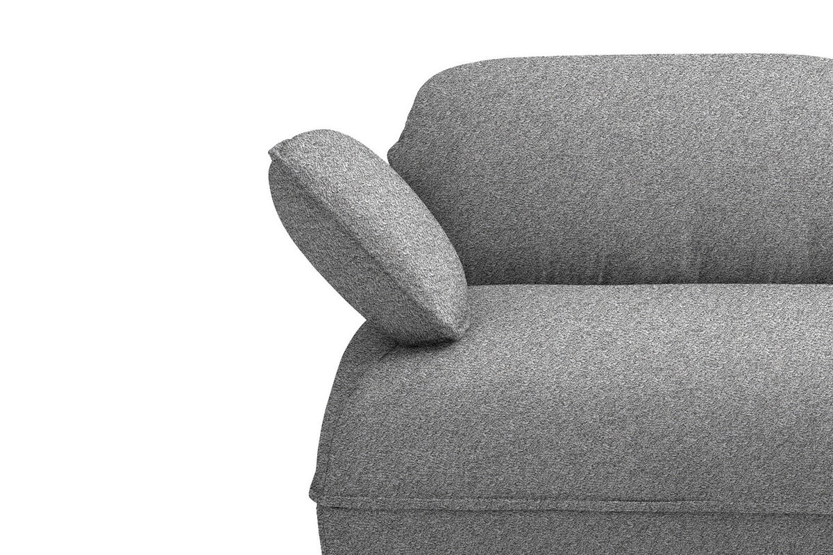 ECKSOFA  in Chenille Grau  343/154 cm  - Schwarz/Grau, Design, Kunststoff/Textil (343/154cm) - Koinor