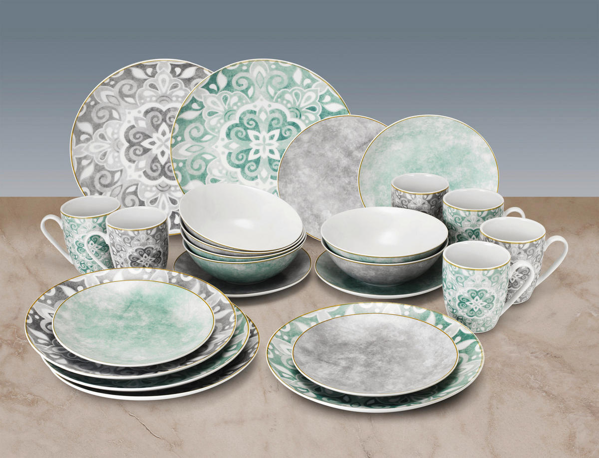 KOMBISERVICE 24-teilig  - Basics, Keramik (37/31,2/28cm) - Van Well