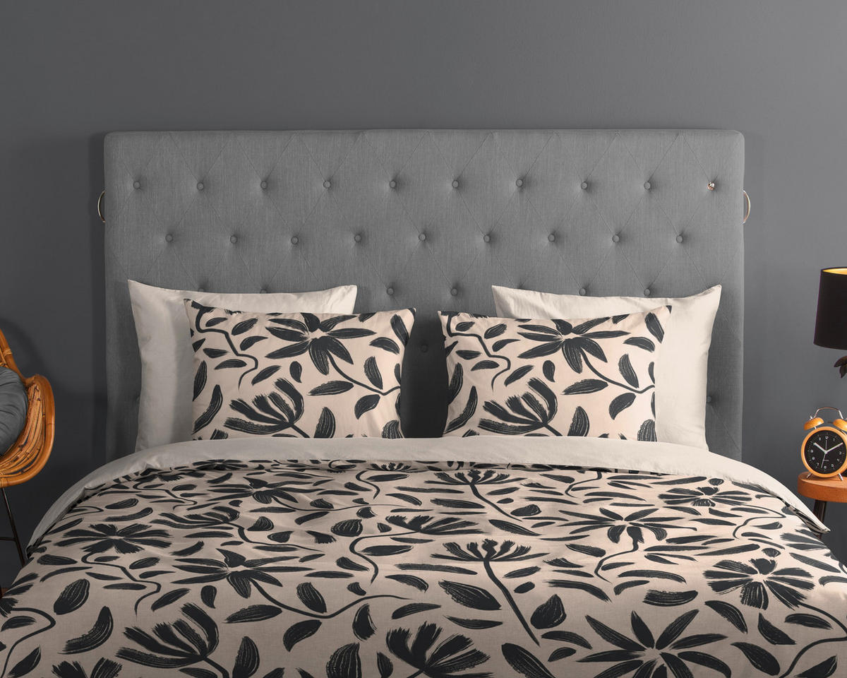 WENDEBETTWÄSCHE Good Morning Renforcé 140/200 cm  - Anthrazit/Creme, Design, Textil (140/200cm)