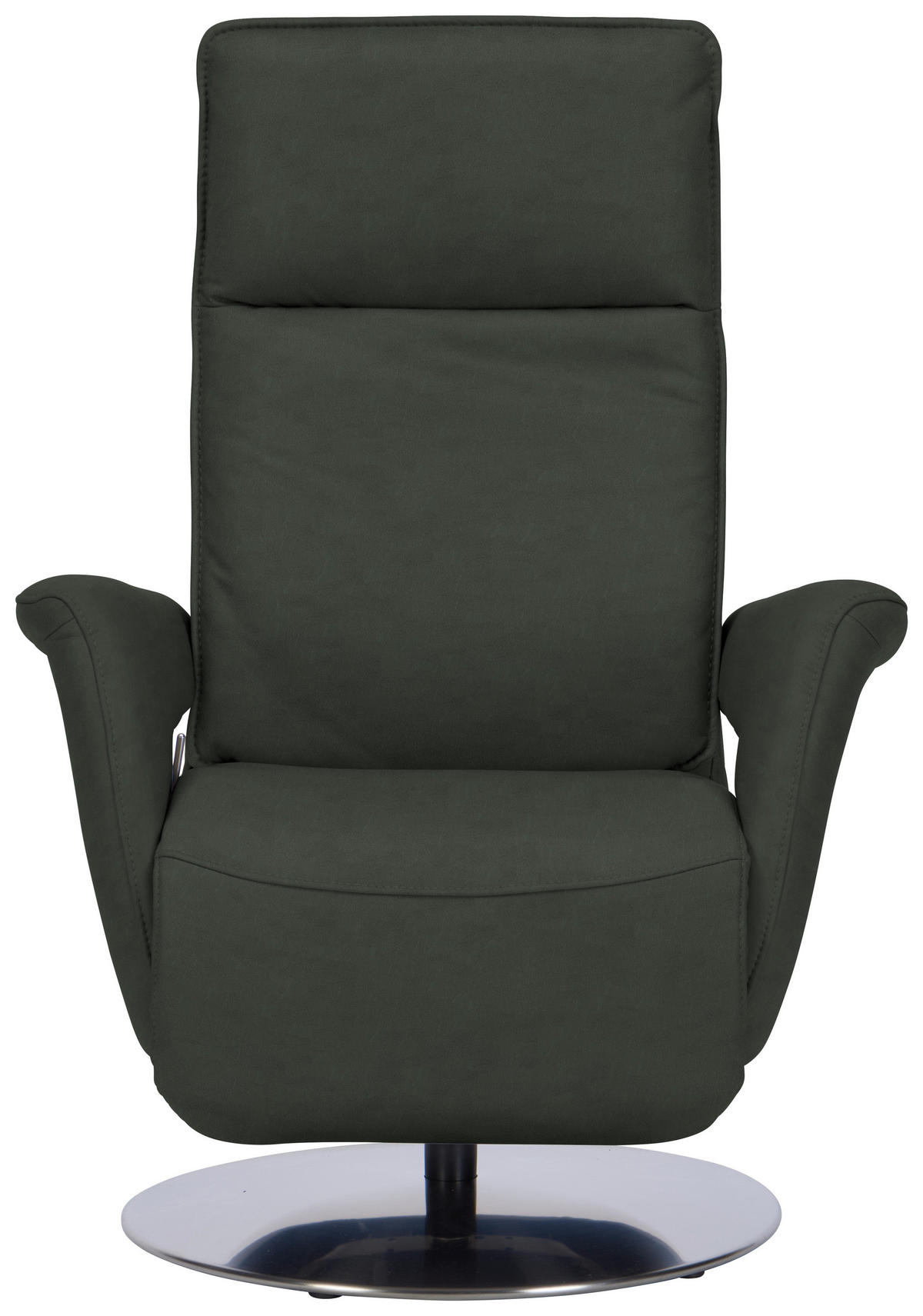 RELAXSESSEL in Leder Dunkelgrün  - Dunkelgrün/Edelstahlfarben, Design, Leder/Metall (83/112/87-174cm) - Valdera