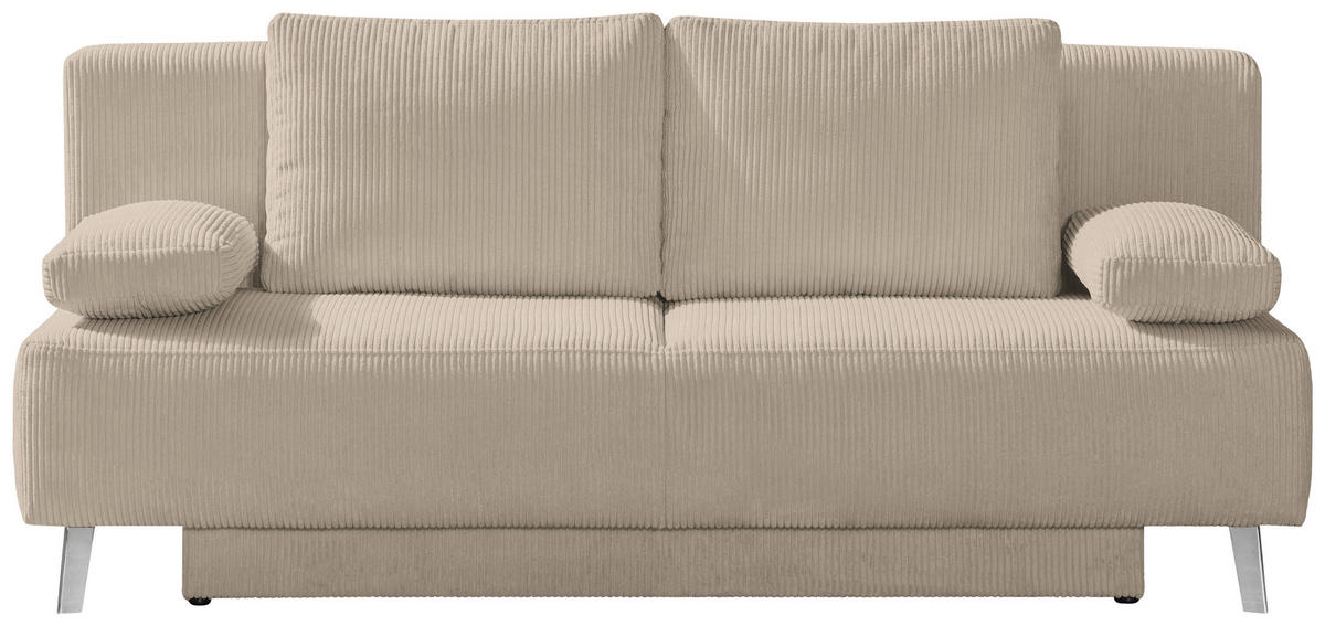 SCHLAFSOFA Cord Hellbraun  - Hellbraun, Modern, Textil/Metall (193/85/88cm) - Novel