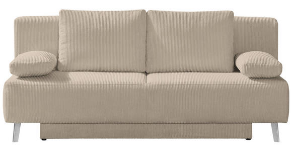 SCHLAFSOFA Spicy in Cord Hellbraun  - Hellbraun, MODERN, Textil/Metall (193/85/88cm) - Novel