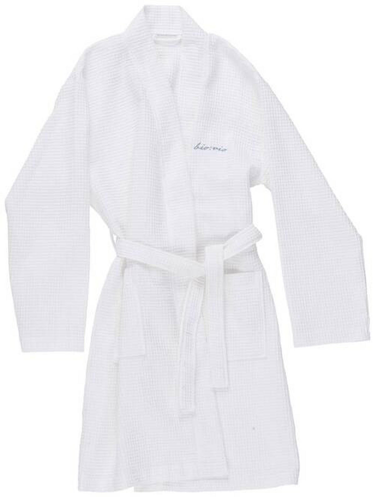 BADEMANTEL  - Hellgrau/Weiß, Basics, Textil (XLnull) - Bio:Vio