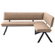 ECKBANK 190/150 cm  in Schwarz, Beige  - Beige/Schwarz, MODERN, Textil/Metall (190/150cm) - Cantus