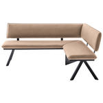 ECKBANK 180/140 cm  in Schwarz, Beige  - Beige/Schwarz, MODERN, Textil/Metall (180/140cm) - Cantus