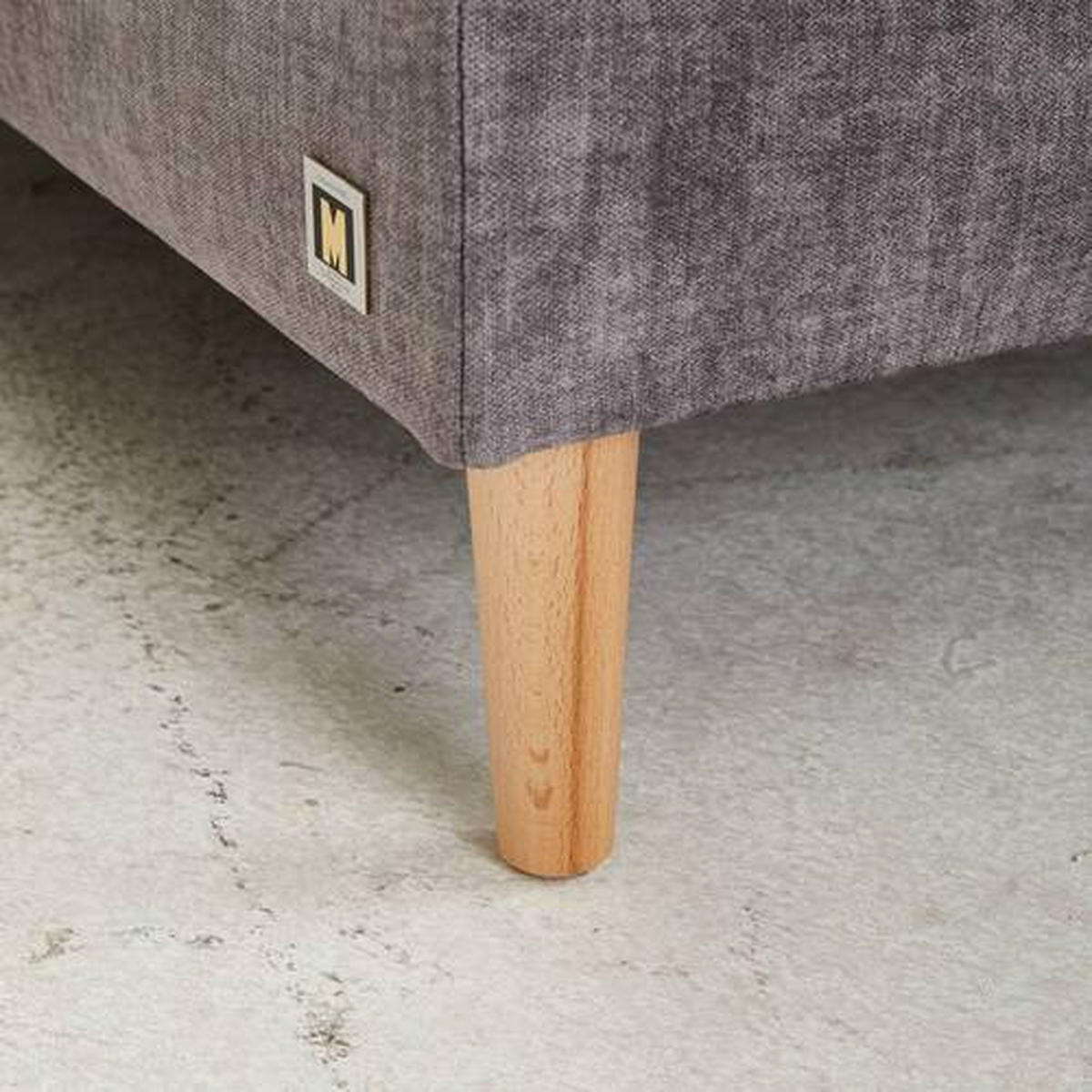 ECKSOFA in Velours Anthrazit  - Currygelb/Anthrazit, Modern, Holz/Textil (144/240cm) - Max Winzer