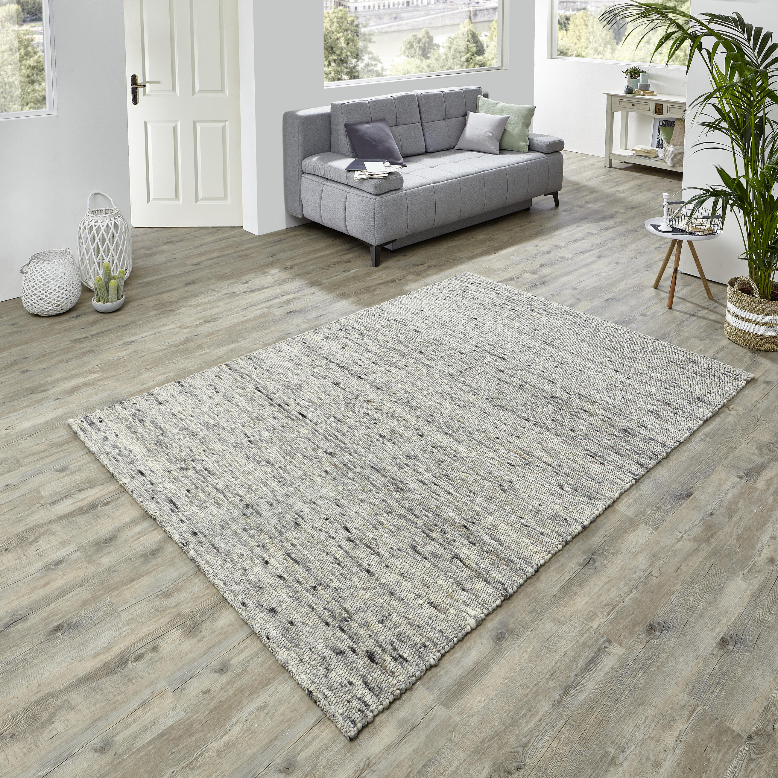HANDWEBTEPPICH 170/230 cm Vesuv  - Schwarz/Grau, Natur, Textil (170/230cm) - Linea Natura