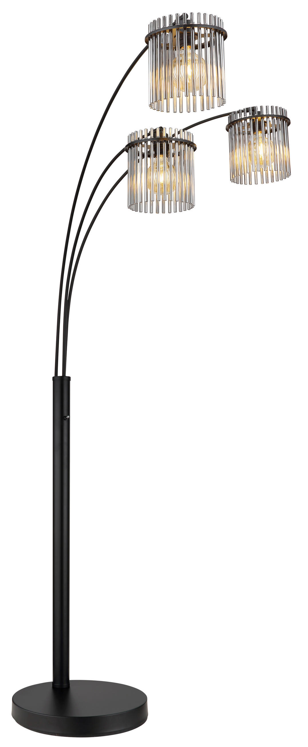 STEHLEUCHTE GORLEY 100/160/180 cm   - Schwarz/Grau, Basics, Glas/Kunststoff (100/160/180cm) - Globo