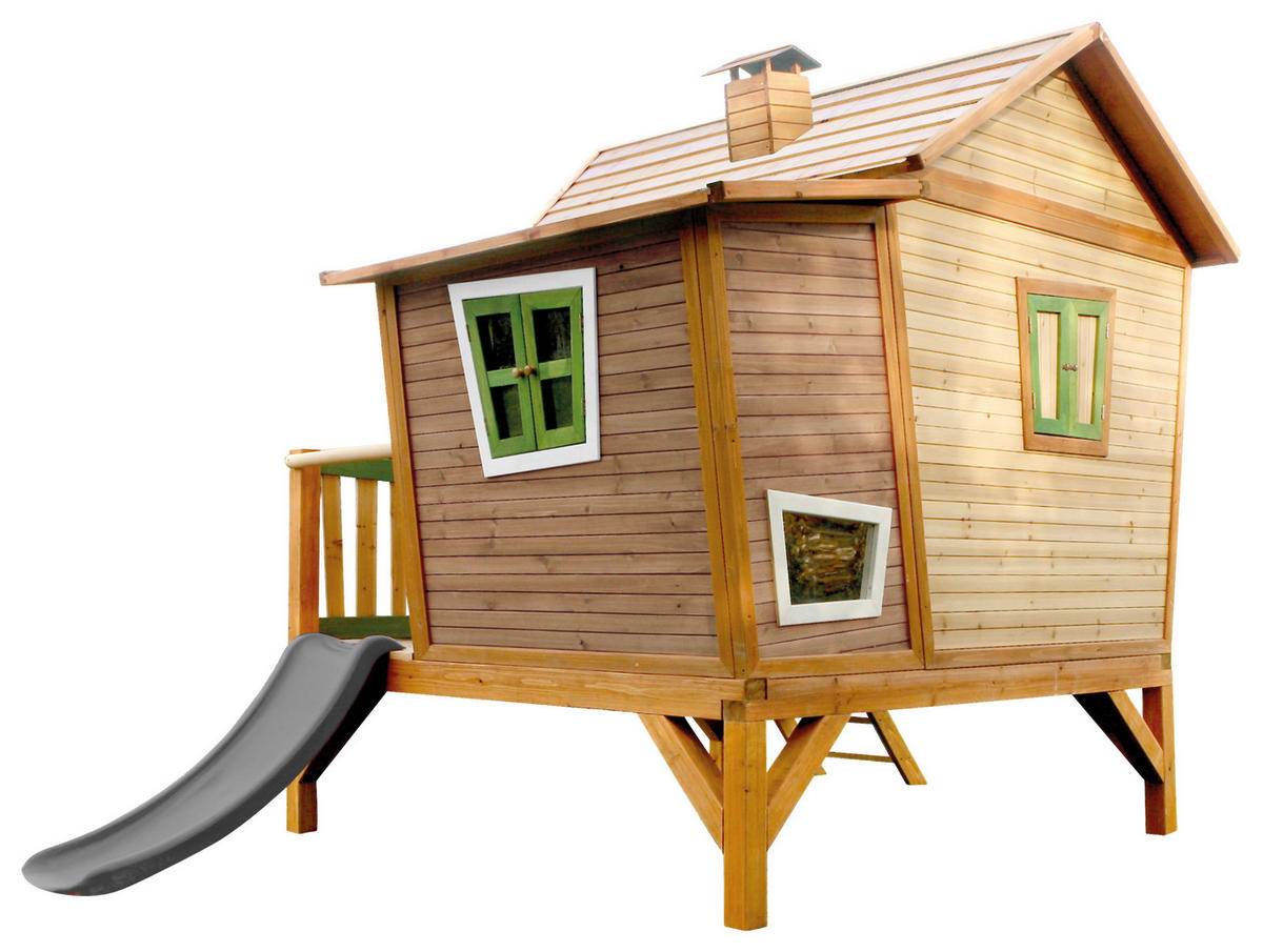 SPIELHAUS 123/12,8/152 cm  - Braun/Hellgrün, KONVENTIONELL, Holz/Kunststoff (123/12,8/152cm) - Ambia Garden