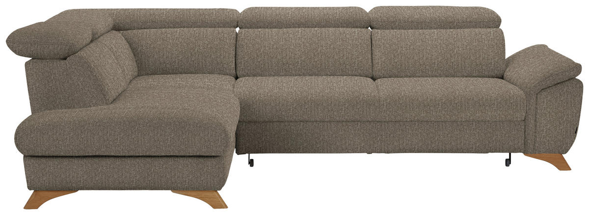 ECKSOFA in Chenille Graubraun  - Eichefarben/Graubraun, Modern, Holz/Textil (212/287cm) - Valnatura
