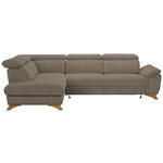 ECKSOFA in Chenille Graubraun  - Eichefarben/Graubraun, MODERN, Holz/Textil (212/287cm) - Valnatura