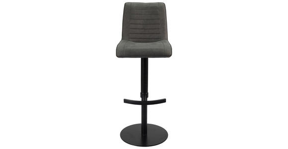BARHOCKER in Metall, Textil Schwarz, Dunkelgrau - Dunkelgrau/Schwarz, MODERN, Textil/Metall (42/110/52cm) - Novel