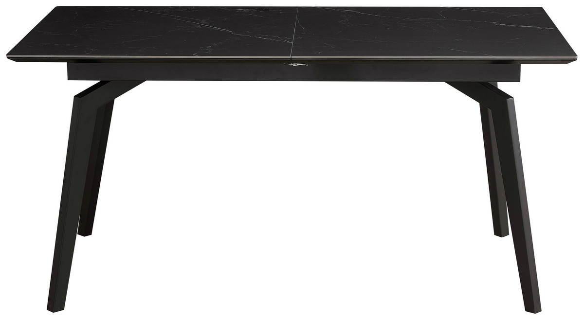 ESSTISCH Schwarz rechteckig  ausziehbar  - Schwarz, MODERN, Keramik/Holzwerkstoff (160/90/76cm) - MID.YOU