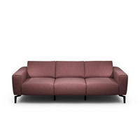 3-SITZER-SOFA Chenille Rot  - Rot/Schwarz, Design, Textil/Metall (250/86/86-94cm) - SENSOO