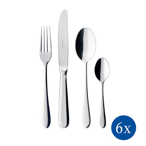 BESTECKSET Oscar 24-teilig Edelstahl  für 6 Personen  - Basics, Metall (44/28/5cm) - Villeroy & Boch