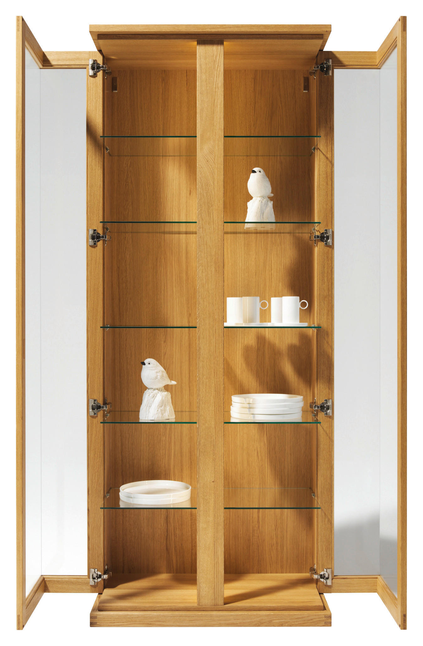 VITRINE  in massiv Eiche Eichefarben - Eichefarben, Design, Glas/Holz (80/199,5/41,9cm) - Team 7