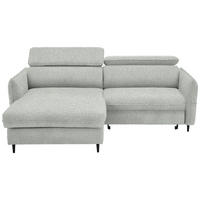 ECKSOFA inkl. Funktionen Ecru Struktur Bettkasten, Schlaffunktion, Rücken echt, Kopfteilverstellung  - Ecru/Schwarz, Design, Holz/Textil (185/232cm) - Stylife