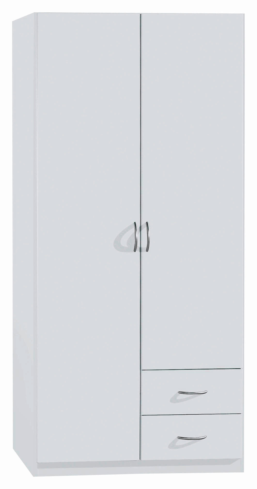 DREHTÜRENSCHRANK 91/197/54 cm 2-türig  - Silberfarben/Weiß, Design, Holzwerkstoff/Kunststoff (91/197/54cm) - Boxxx