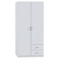 ORMAR SA KLASIČNIM VRATIMA bela  91/197/54 cm  - bela/srebrna, Dizajnerski, pločasti materijal/plastika (91/197/54cm) - Boxxx