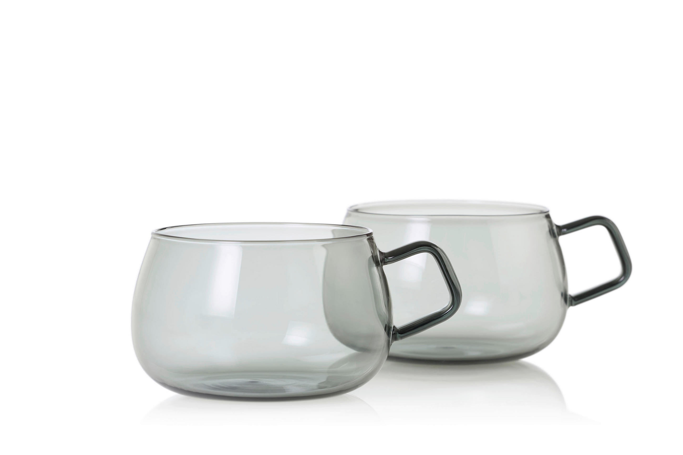 TEEGLÄSERSET  2-teilig  - Grau, Design, Glas (10/6,5cm) - AdHoc