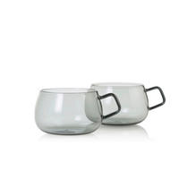 TEEGLÄSERSET  2-teilig  - Grau, Design, Glas (10/6,5cm) - AdHoc