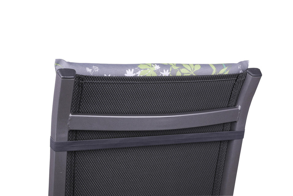 SESSELAUFLAGENSET Blume  - Blau/Grau, Basics, Textil (48/5/118cm)
