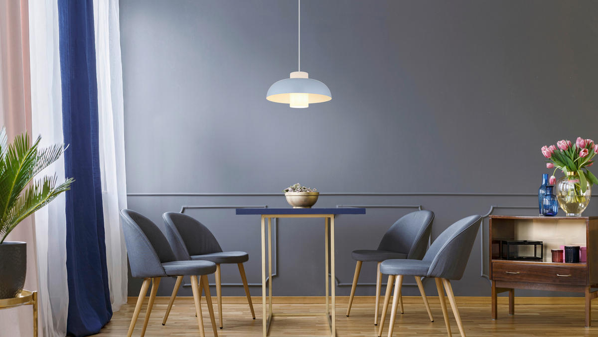 HÄNGELEUCHTE 38/120 cm   - Blau/Weiß, Trend, Glas/Metall (38/120cm) - Collet's Monde