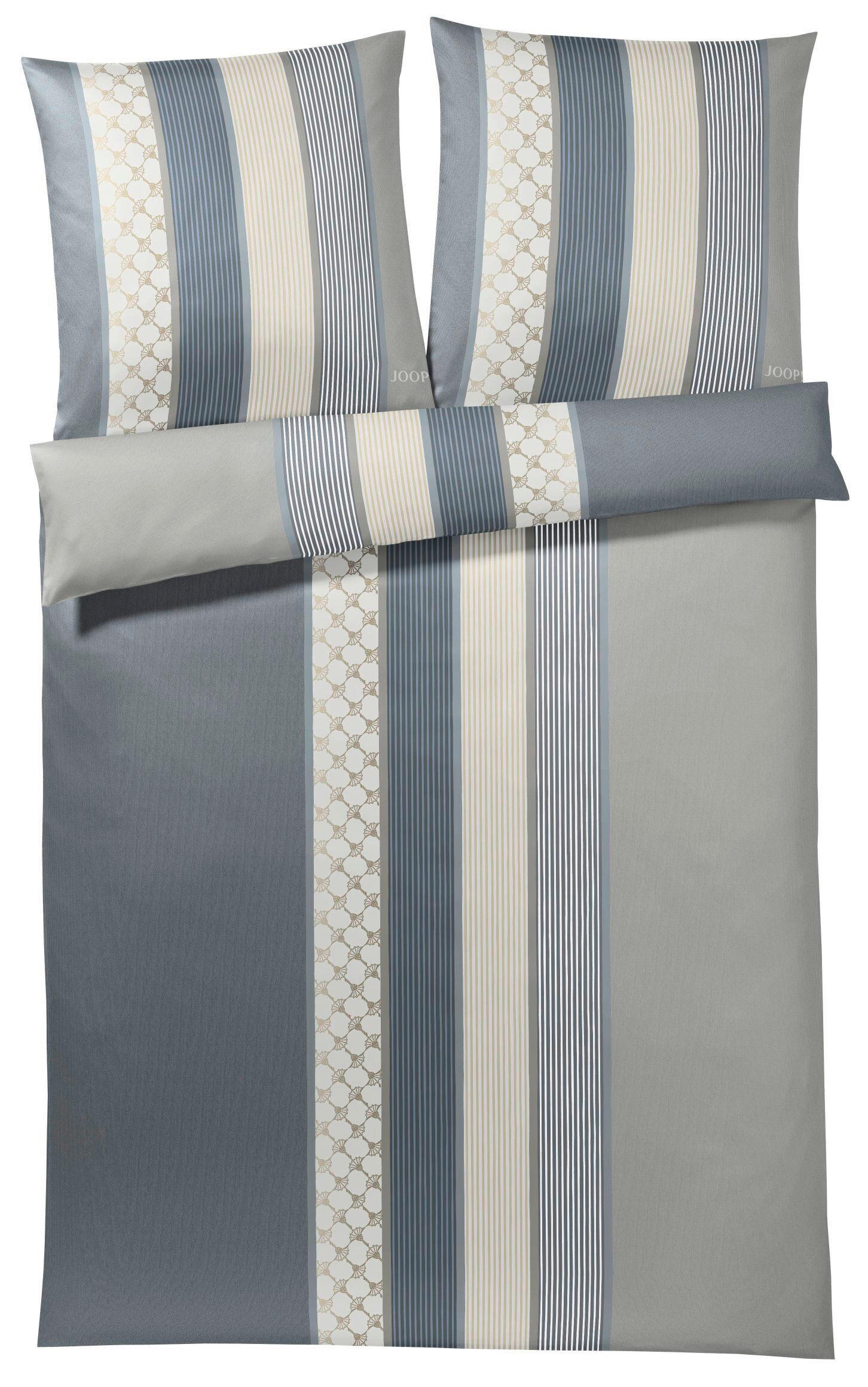 BETTWÄSCHE Cornflower Stripes Makosatin 155/220 cm  - Anthrazit/Grau, KONVENTIONELL, Textil (155/220cm) - Joop!