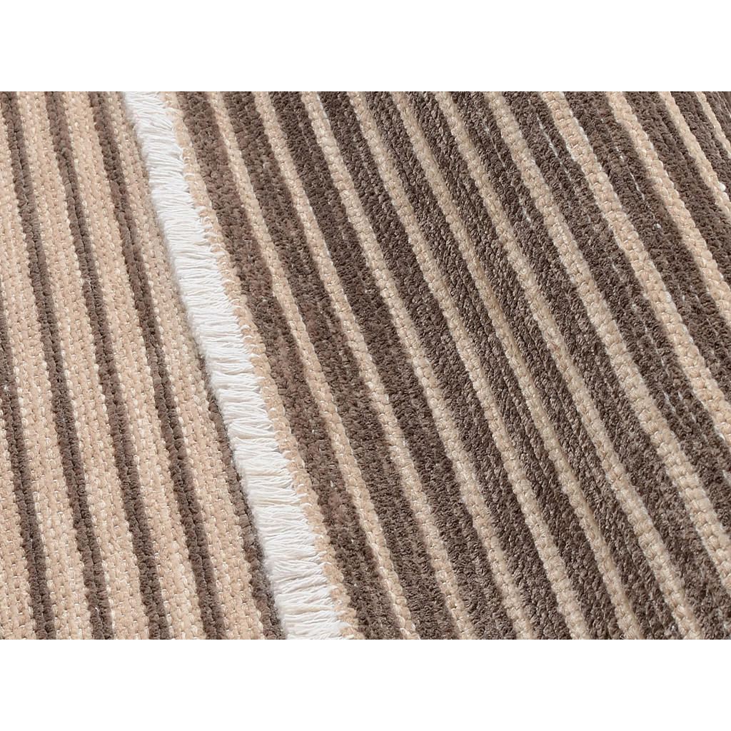Thumbnail - Novel Flachwebeteppich, Braun, Beige, Textil, Streifen, rechteckig, 120x180 cm, für Fußbodenheizung geeignet, Teppiche &...