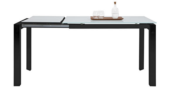 ESSTISCH rechteckig Grau, Schwarz - Schwarz/Grau, Design, Glas/Metall (110(155)/70/77cm) - Dieter Knoll