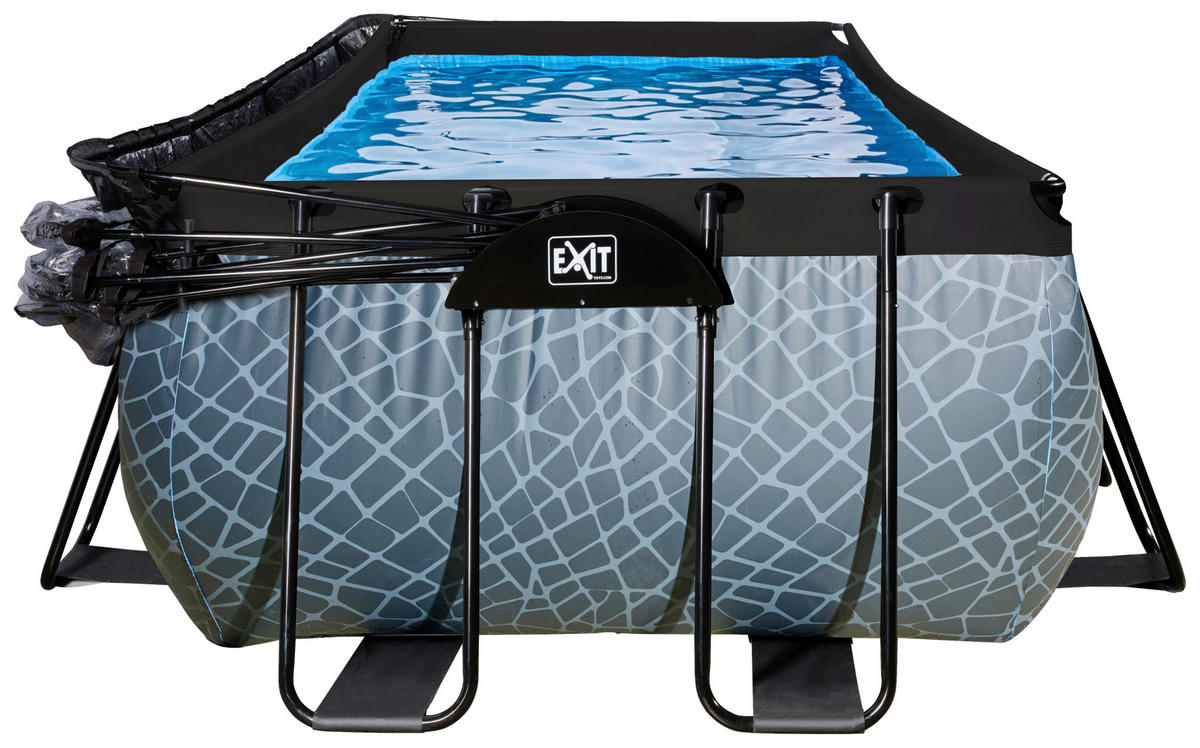 POOL-SET STONE 540/250/122 cm  - Grau, KONVENTIONELL, Metall (540/250/122cm) - EXIT Toys