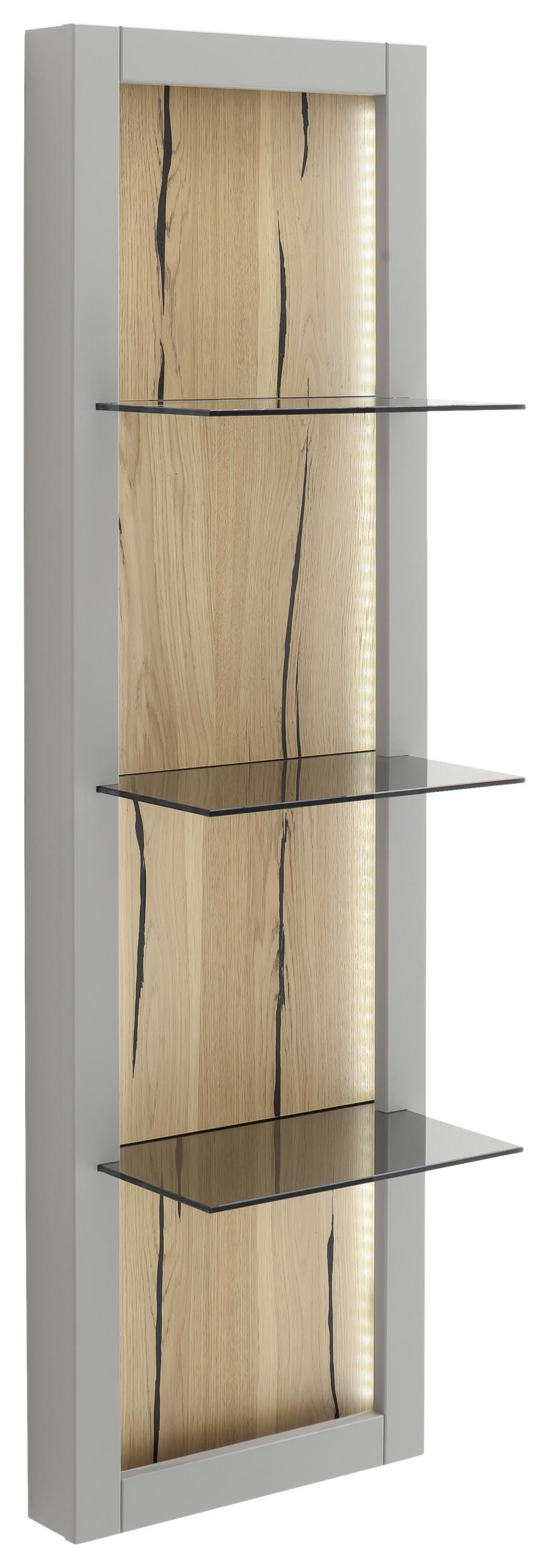 WANDBOARD in 40/134/25 cm Grau, Eichefarben  - Eichefarben/Grau, Design, Glas/Holzwerkstoff (40/134/25cm) - MID.YOU