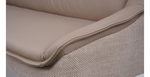 ECKBANK 237/178 cm Struktur Echtleder Schwarz, Taupe   - Taupe/Schwarz, Design, Leder/Textil (237/178cm) - Novel