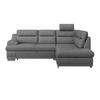 WOHNLANDSCHAFT in Velours Dunkelgrau  - Chromfarben/Dunkelgrau, Konventionell, Textil/Metall (264/217cm) - MID.YOU