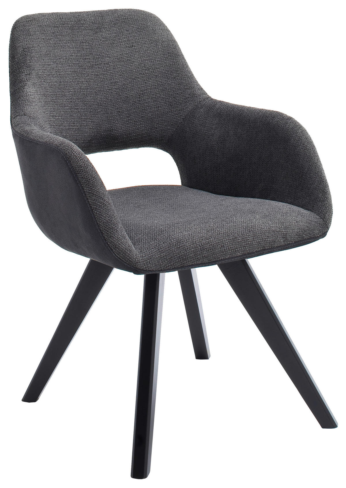 ARMLEHNSTUHL in Holz, Textil Anthrazit  - Anthrazit/Schwarz, Design, Holz/Textil (56/86/64cm) - Lomoco