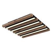 STROPNÉ LED SVIETIDLO, 30/30/5 cm - čierna/biela, Natur, kov/kompozitné drevo (30/30/5cm)